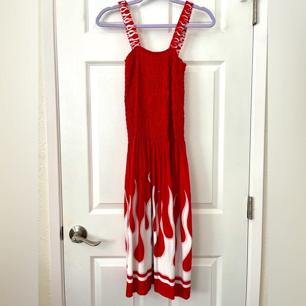 Red flame summer dress